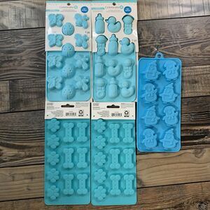 4 Silicone Molds Baby Shower Butterfly Dog Wax Melt Chocolate 1 Penguin Ice Mold